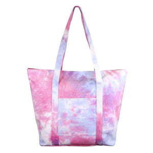 Pink Tie Dye Tote Bag, this bright tote bag is the perfect accessory. Whether you are out shopping, going to the pool or beach, this Tie Dye Tote bag is the perfect accessory. Spacious enough for carrying any and all of your outside essentials. The soft strap really helps carrying this tie dye shoulder bag comfortably.