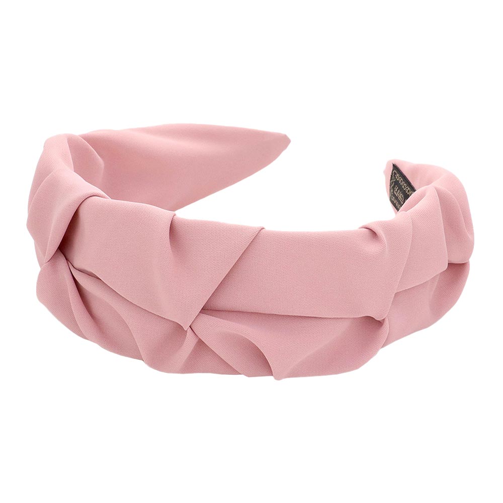 Pink Trendy Pleated Solid Headband, create a natural & beautiful look while perfectly matching your color with the easy-to-use pleated solid headband. Add a super neat and trendy knot to any boring style. Perfect for everyday wear, special occasions, festivals, and more. Awesome gift idea for your loved one or yourself.