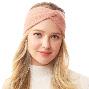 Pink Twisted Knot Solid Soft Earmuff Headband Ear Warmer will shield your ears from cold winter weather ensuring all day comfort. Ear band is soft, comfortable and warm adding a touch of sleek style to your look, show off your trendsetting style when you wear this ear warmer and be protected in the cold winter winds.