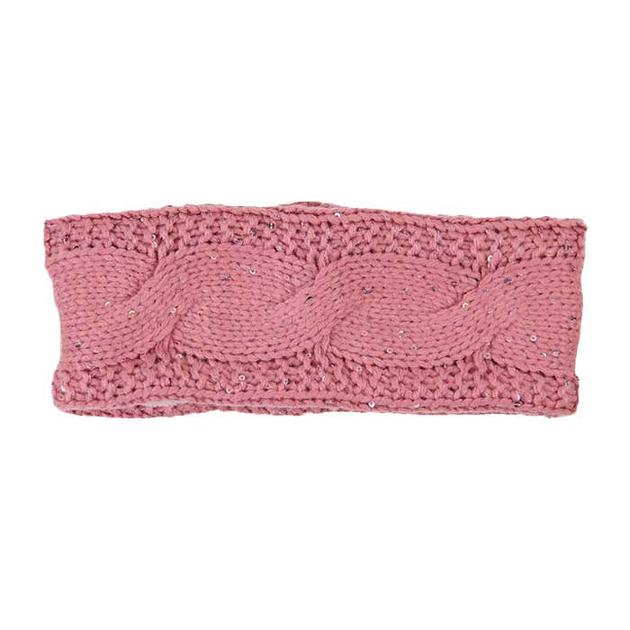 Pink Twisted Tiny Sequin Soft Knit Headband, Weather you're having a bad hair day, want to wear a pony tail, or have gorgeous cascading curls. This head warmer tops off your style with the perfect touch, knotted headband creates a cozy, trendy look, both comfy and fashionable with a pop of color. Perfect for ice-skating, skiing, camping, or any cold activities. This Head Warmer makes a perfect gift for your loved ones!