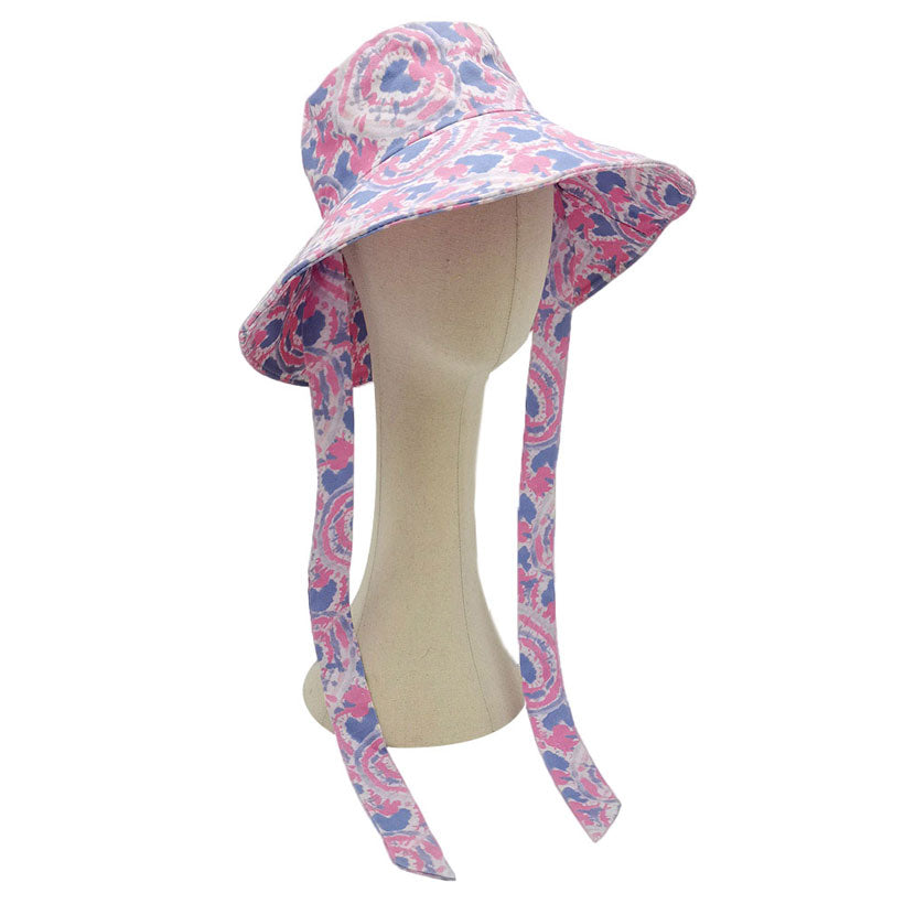 Pink Watercolored Chin Tie Bucket Hat. Show your trendy side with this chin Tie bucket hat. Have fun and look Stylish. Great for covering up when you are having a bad hair day and still looking cool. Perfect for protecting you from the sun, rain, wind, snow, beach, pool, camping or any outdoor activities.