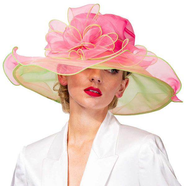 Pink & Green Mesh Bow Organza Dressy Hat, is an elegant and high fashion accessory for your modern couture. Unique and elegant hats, family, friends, and guests are guaranteed to be astonished by this mesh bow dressy hat. The fascinator hat with exquisite workmanship is soft, lightweight, skin-friendly, and very comfortable to wear. 