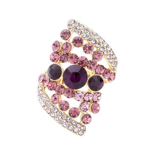 Purple Bubble Stone Cluster Stretch Ring, The beautiful jewelry as our regular Cluster Ring, plus the added bubble stone of a stretch band that ensures a comfortable fit on any finger size. This ring features Bubble Stone Cluster accented with smaller round crystals that make it look shine even better. It is sure to garner admiring. Perfect Birthday Gift, Anniversary Gift, Mother's Day Gift, Graduation Gift, Prom Jewelry, Just Because Gift, Thank you Gift, Valentine's Day Gift.