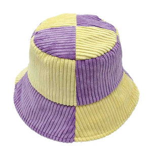 Purple Colorblock Corduroy Bucket Hat, show your trendy side with this floral corduroy bucket hat. adds a great accent to your wardrobe, This elegant, timeless & classic Bucket Hat looks fashionable. Perfect for that bad hair day, or simply casual everyday wear; Great gift for that fashionable on-trend friend. Perfect for both casual daily and outdoor activities, such as fishing, hunting, hiking, camping and beach.