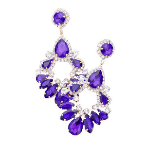 Purple Teardrop Marquise Crystal Drop Evening Earrings, brings a gorgeous glow to your outfit to show off the royalty on any special occasion. These gorgeous Crystal pieces will show your class in any special occasion. The elegance of these Crystal goes unmatched, great for wearing at a party! Perfect jewelry to enhance your look. Awesome gift for birthday, Anniversary or any special occasion.