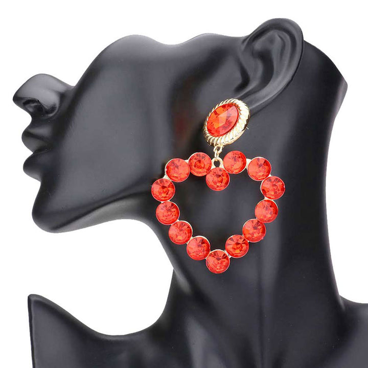 Red Pearl Cluster Open Heart Dangle Earrings. put on a pop of color to complete your ensemble. Beautifully crafted design adds a gorgeous glow to any outfit. Perfect for adding just the right amount of shimmer & shine. Perfect for Birthday Gift, Anniversary Gift, Mother's Day Gift, Graduation Gift, Valentine's Day Gift.