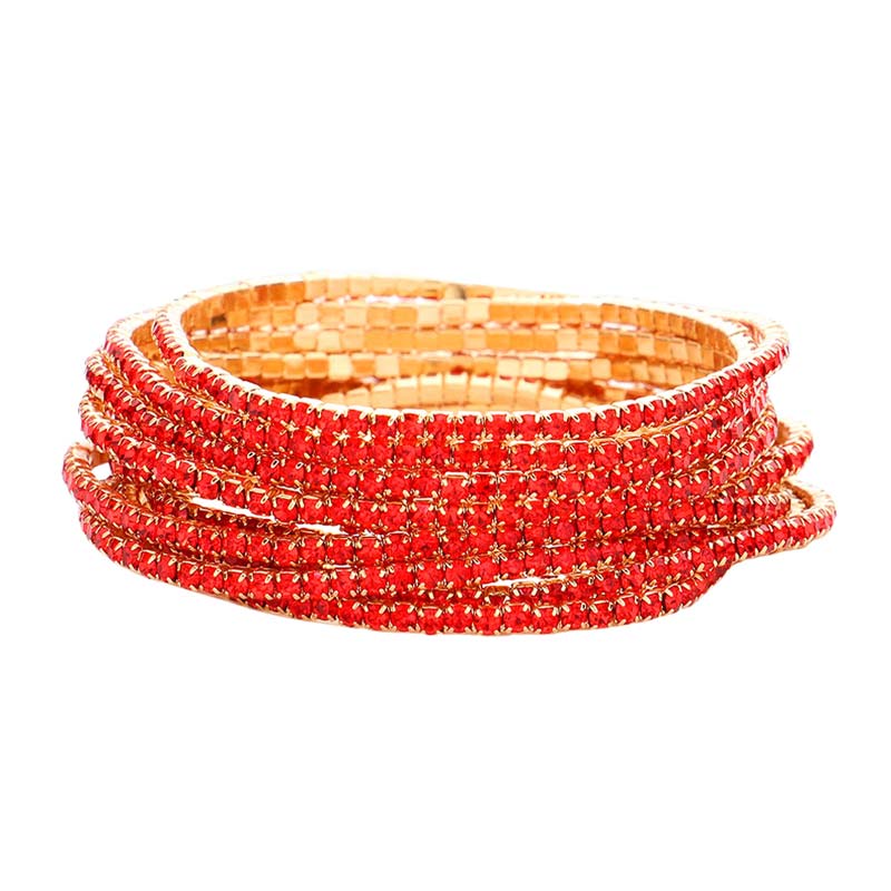Red 12Pcs Stackable Rhinestone Stretch Evening Bracelets, A stunning bracelet is sure to get you noticed and adds a gorgeous glow to any outfit. Perfect for a night out on the town or a black tie party, ideal for Special Occasion, Prom or an Evening out. Awesome gift for birthday, anniversary, or any special occasion.