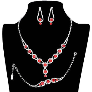 Red 3PCS Rhinestone Bubble Necklace Jewelry Set, These glamorous Rhinestone Bubble jewelry sets will show your perfect beauty & class on any special occasion. The elegance of these rhinestones goes unmatched. Great for wearing at a party! Perfect for adding just the right amount of glamour and sophistication to important occasions. These classy Rhinestone Bubble Jewelry Sets are perfect for parties, Weddings, and Evenings.