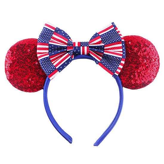 Red American USA Flag Ribbon Ear Headband. Be the ultimate trendsetter wearing this chic headband with all your stylish outfits! you will be protected in the harshest of elements, fit securely around your head against your ears and perfect for cold weather accessory. Show your love for our country with this sweet patriotic USA Ribbon Ear Headband . For a stylish fireworks flare, red, white, and blue are combined.
