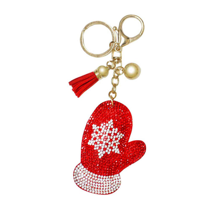 Red Bling Christmas Glove Tassel Key Chain,  is beautifully designed with a christmas glove theme that will make a glowing touch on one's heart whom you love. This keychain is the best to carry around the keys to your treasure box or your hideout! Make your close ones feel special and make them laugh with this beautiful tassel key chain. It's an excellent gift for your loved ones to make their Christmas special. Merry Christmas! 