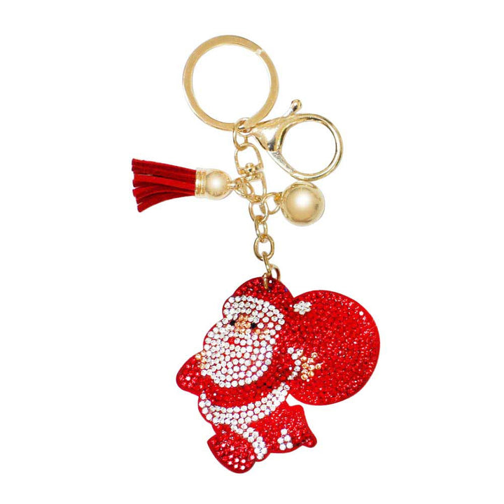 Red Bling Santa Tassel Key Chain, get your loved ones the perfect gift for this Christmas a bling Santa tassel key chain! Made with Tassel that enriches its beauty. This key chain is the best to carry around the keys to your treasure box or your hideout! Make your close ones' Christmas special and make them laugh!