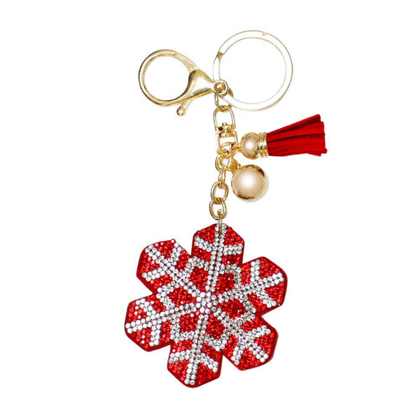 Red Bling Snowflake Tassel Key Chain, is beautifully designed with a snowflake theme that will make a glowing touch on one's heart whom you love. This keychain is the best to carry around the keys to your treasure box or your hideout! Make your close ones feel special and make them laugh with this beautiful tassel key chain. It's an excellent gift for your loved ones to make their Christmas special. Merry Christmas!