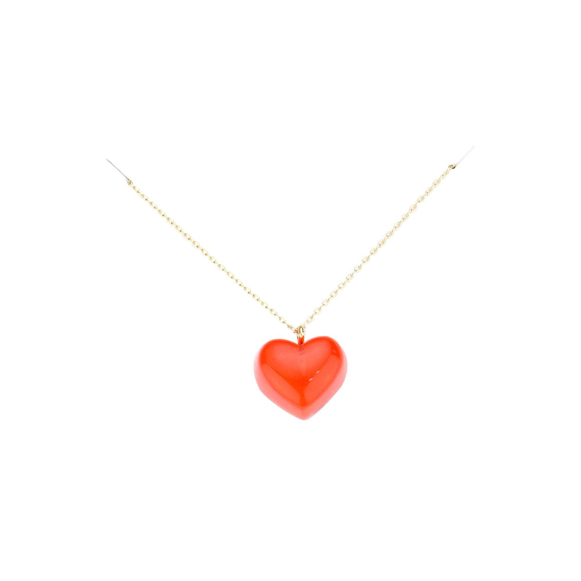Red Brass Metal Lucite Heart Pendant Necklace, Get ready with these Lucite Heart Pendant Necklace, put on a pop of color to complete your ensemble. Perfect for adding just the right amount of shimmer & shine and a touch of class to special events. Perfect Birthday Gift, Anniversary Gift, Mother's Day Gift, Graduation Gift