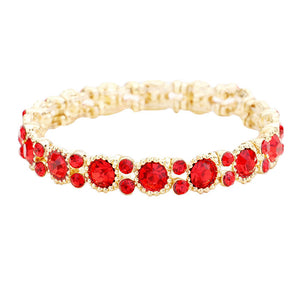Red Bubbly Crystal Round Evening Bracelet, Crystal bubbly Stunning Evening bracelet is sure to get you noticed, adds a gorgeous glow to any outfit. perfect for a night out on the town or a black tie party, ideal for Special Occasion, Prom or an Evening out. Awesome gift for birthday, Anniversary, Valentine’s Day or any special occasion, Thank you Gift.