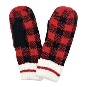 Red Buffalo Check Patterned Mitten Gloves, are warm, cozy, and beautiful mittens that will protect you from the cold weather while you're outside and amp your beauty up in perfect style. It's a comfortable, soft brushed poly stretch knit that will keep you perfectly warm and toasty. It's finished with a hint of stretch for comfort and flexibility. Wear gloves or a cover-up as a mitten to make your outfit gorgeous with luxe and comfort. 