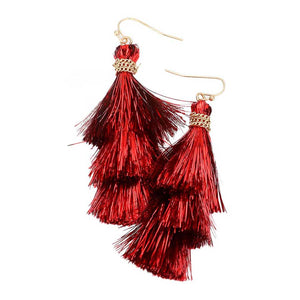 Red Christmas Fringe Dangle Earrings. Are you looking for some cute and fun earrings for Christmas! These cute Christmas earrings will decorate your Christmas costumes or outfits . They will make them more exciting and eye-catching! Christmas dangle earrings can be used in Christmas, New Year parties and other joyous occasions. Awesome gift idea to give someone who loves the magic of Christmas.