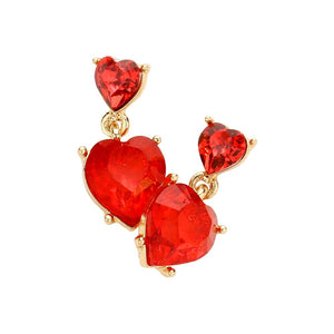 Red Double Heart Link Dangle Earrings, Wear these gorgeous earrings to make you stand out from the crowd & show your trendy choice. The beautifully crafted design adds a gorgeous glow to any outfit. Put on a pop of color to complete your ensemble in perfect style.