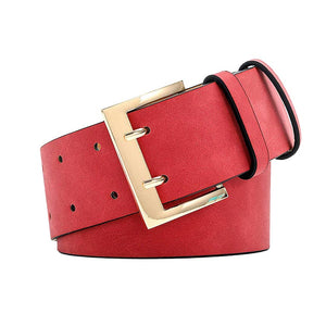 Red Double Hook Solid Faux Leather Belt, is a great belt with excellent durable Faux leather for ladies. The belt buckle is made from solid metal. Quality leather feels comfortable. It also looks fashionable with casual outfits. This double hook solid leather belt is a good match for a blouse, dress, skirt, jeans, or sweater. Can use it as formal or casual yet classic. It is super easy to use & keeps the full design!