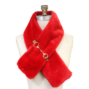 Red Faux Fur Leather Pull Through Scarf, accent your look with this soft, highly versatile plaid scarf. A rugged staple brings a classic look, adds a pop of color & completes your outfit, keeping you cozy & toasty. Perfect Gift Birthday, Holiday, Christmas, Anniversary, Valentine's Day