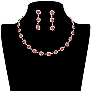 Red Floral Crystal Rhinestone Collar Necklace, a beautifully crafted design adds a gorgeous glow to your special outfit. Rhinestone collar necklaces that fit your lifestyle on special occasions! The perfect accessory for adding just the right amount of shimmer and a touch of class to special events. 