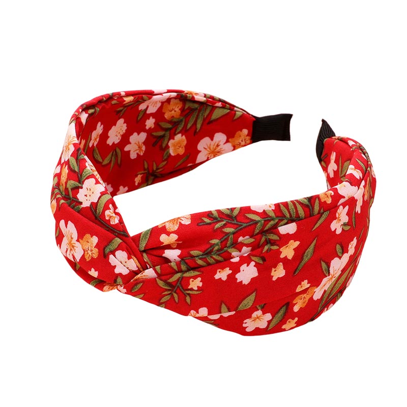 Red Flower Leaf Patterned Knot Burnout Headband, create a natural & beautiful look while perfectly matching your color with the easy-to-use flower leaf patterned knot burnout headband. Perfect for everyday wear, special occasions, outdoor festivals, and more. Awesome gift idea for your loved one or yourself.
