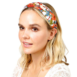 Red Flower Patterned Twisted Headband, create a natural & beautiful look while perfectly matching your color with the easy-to-use flower-patterned twisted headband. Push your hair back and spice up any plain outfit with this twisted flower-patterned headband! Be the ultimate trendsetter & be prepared to receive compliments wearing this chic headband with all your stylish outfits!