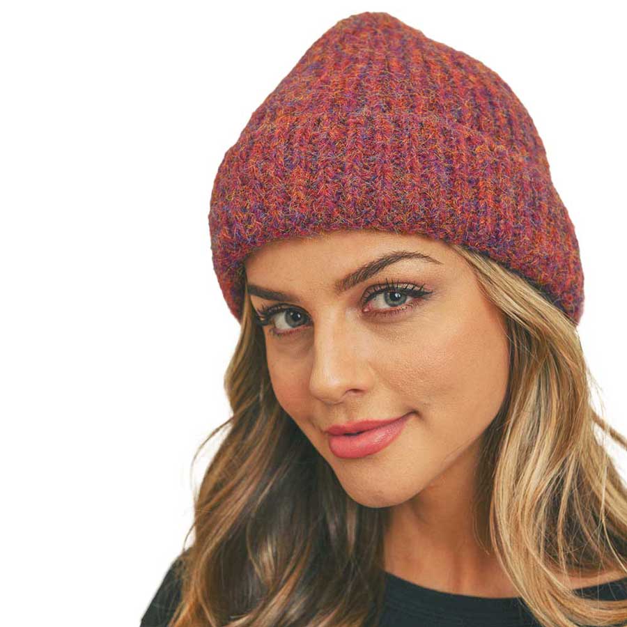 Red Fuzzy Mixed Color Knit Beanie, Take your winter outfit to the next level and have mixed color beanie, Comfortable beanie keep your head and ear warm during the winter. This beanie can be worn both casual and sophisticated wear and also perfect for outdoor fashion, including biking, camping, ice skating, snowboarding, running and more. Awesome winter gift accessory! 
