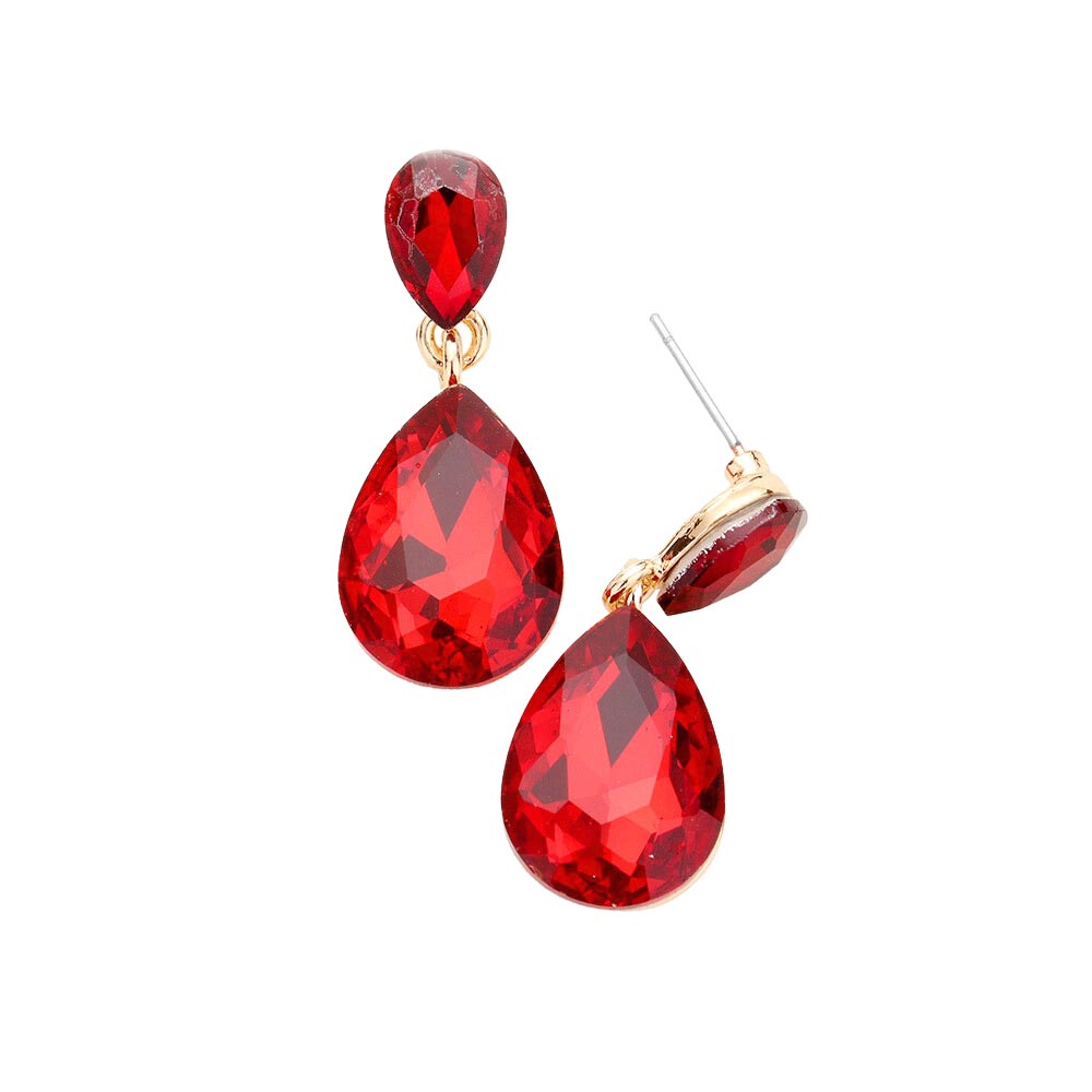 Red Glass Crystal Teardrop Dangle Earrings, these teardrop earrings put on a pop of color to complete your ensemble & make you stand out with any special outfit. The beautifully crafted design adds a gorgeous glow to any outfit on special occasions. Crystal Teardrop sparkling Stones give these stunning earrings an elegant look. Perfectly lightweight, easy to wear & carry throughout the whole day. 