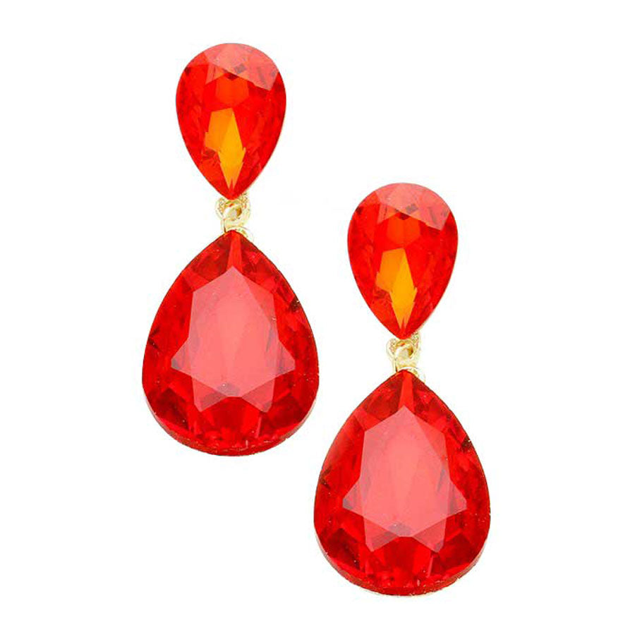 open lace back dress Glass Crystal Teardrop Evening Earrings – Madeline Love