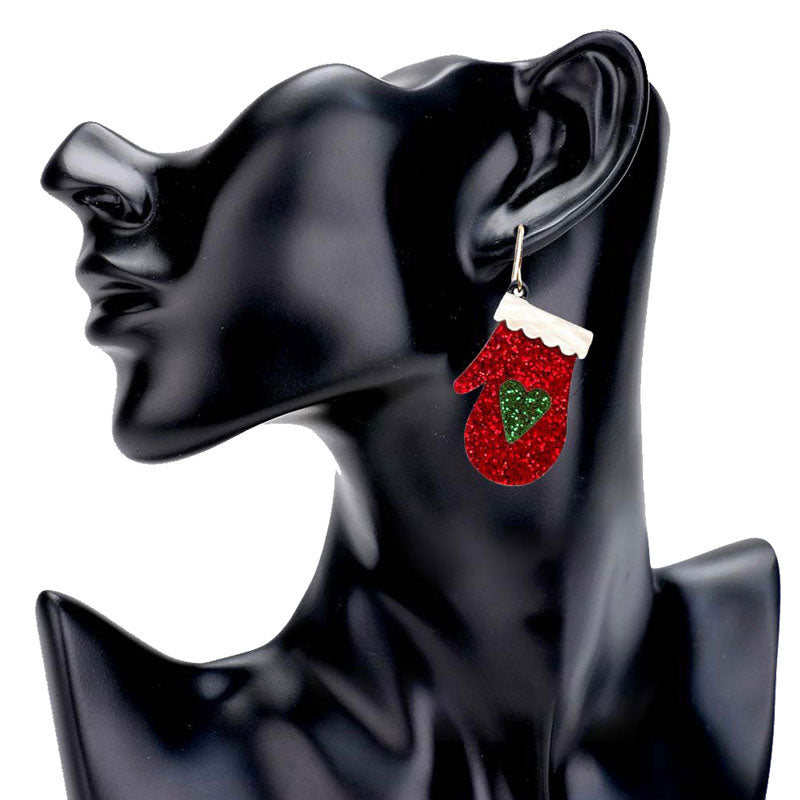 Red Glittered Resin Glove Dangle Earrings, put on a pop of color to complete your ensemble. Perfect for adding just the right amount of shimmer & shine and a touch of class to special events. Perfect Birthday Gift, Anniversary Gift, Mother's Day Gift, Graduation Gift.
