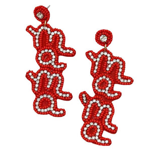Red Mama Seed Beaded Earrings, enhance your attire with these beautiful seed-beaded earrings to show off your fun trendsetting style. Can be worn with any daily wear such as shirts, dresses, T-shirts, etc. These mama earrings will garner compliments all day long. Whether day or night, on vacation, or on a date, whether you're wearing a dress or a coat, these earrings will make you look more glamorous and beautiful.