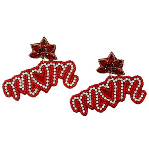 Red Mom Seed Beaded Earrings, enhance your attire with these beautiful seed-beaded earrings to show off your fun trendsetting style. Can be worn with any daily wear such as shirts, dresses, T-shirts, etc. These mom earrings will garner compliments all day long. Whether day or night, on vacation, or whether you're wearing a dress or a coat, these earrings will make you look more glamorous and beautiful.