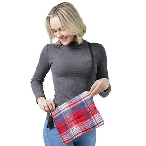 Red Plaid Check Crossbody Clutch Bag, is the ultimate choice for your fashion. It will be your new favorite accessory to hold onto all your necessary items. It's lightweight and easy to carry especially when you need hands-free to run errands or a night out on the town. Its attachable and detachable straps make it more comfortable for you. Perfect Birthday Gift, Everyday Bag, Anniversary Gift, Graduation Gift, Holiday, Christmas, New Year, Anniversary, Valentine's day.