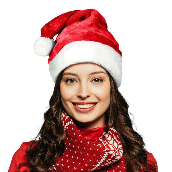 Red Plush Christmas Santa Hat, is absolutely classy and trendy hat to keep you warm and toasty while running out into the cool air protecting you from chill and dust. It perfectly fits your head and you can adjust as per your need. Accessorize the fun way with this Christmas Santa Hat that perfectly meets your chosen goal. An awesome winter gift accessory for Birthday, Christmas, Stocking Stuffer, Secret Santa, Holiday, Anniversary, Valentine's Day, etc.