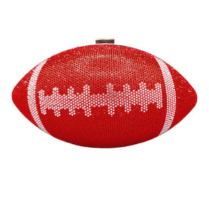 Red Rhinestone Football Clutch Bag. Look like the ultimate fashionista when carrying this small chic bag, great for when you need something small to carry or drop in your bag. Keep your keys handy & ready for opening doors as soon as you arrive. Perfect Birthday Gift, Anniversary Gift, Mother's Day Gift.
