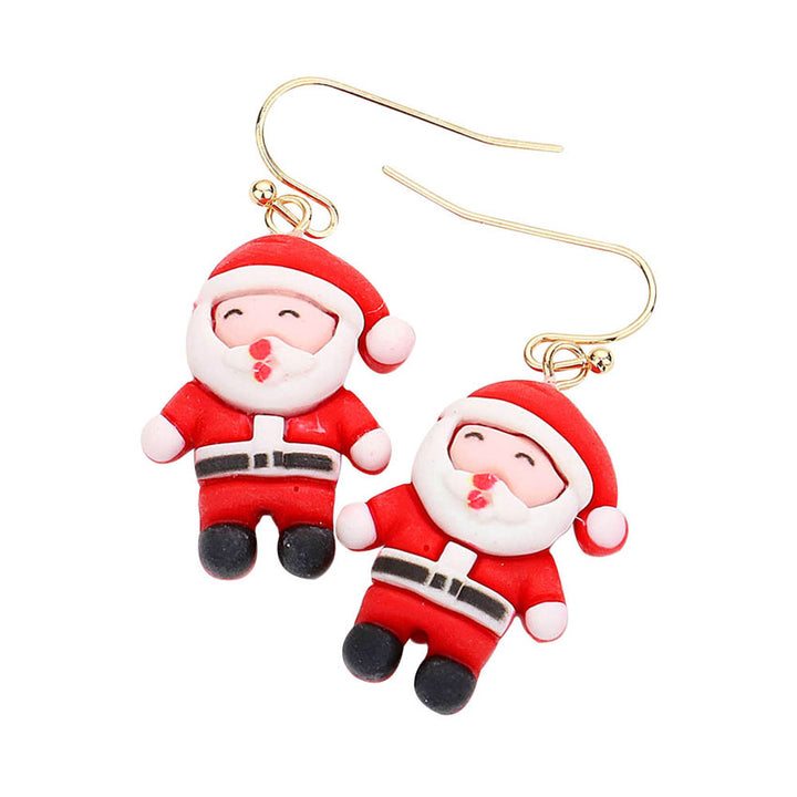 Red Santa Claus Polymer Clay Dangle Earrings. The beautiful and lightweight dangle earrings are designed with various Christmas elements. Wearing them can not only increase the Christmas atmosphere, but also enhance the relationship with your family.These exquisite Christmas earrings are suitable for various occasions. They are good jewelry accessories for Christmas parties and family gatherings.