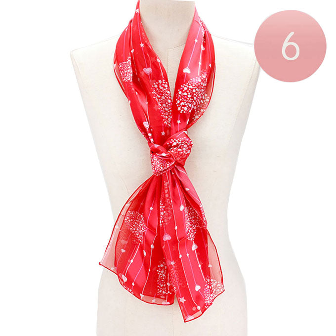 Red Silk Feel Satin Heart Bouquet Pattern Printed Scarves, Accent your look with this soft, highly versatile scarf. Great for daily wear in the cold winter to protect you against chill, classic infinity-style scarf & amps up the glamour with plush material that feels amazing snuggled up against your cheeks.