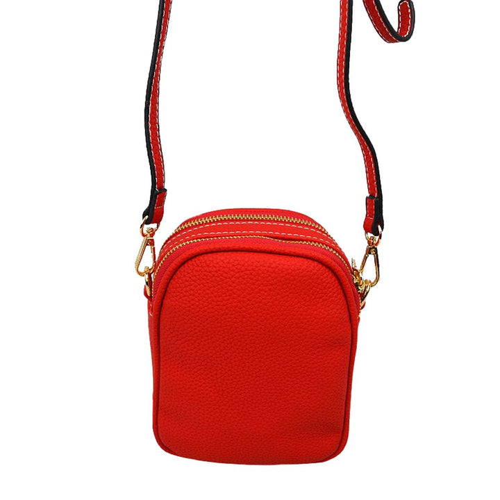 Red Small Crossbody mobile Phone Purse Bag for Women, This gorgeous Purse is going to be your absolute favorite new purchase! It features with adjustable and detachable handle strap, upper zipper closure with a double pocket. Ideal for keeping your money, bank cards, lipstick, coins, and other small essentials in one place. It's versatile enough to carry with different outfits throughout the week. It's perfectly lightweight to carry around all day with all handy items altogether.