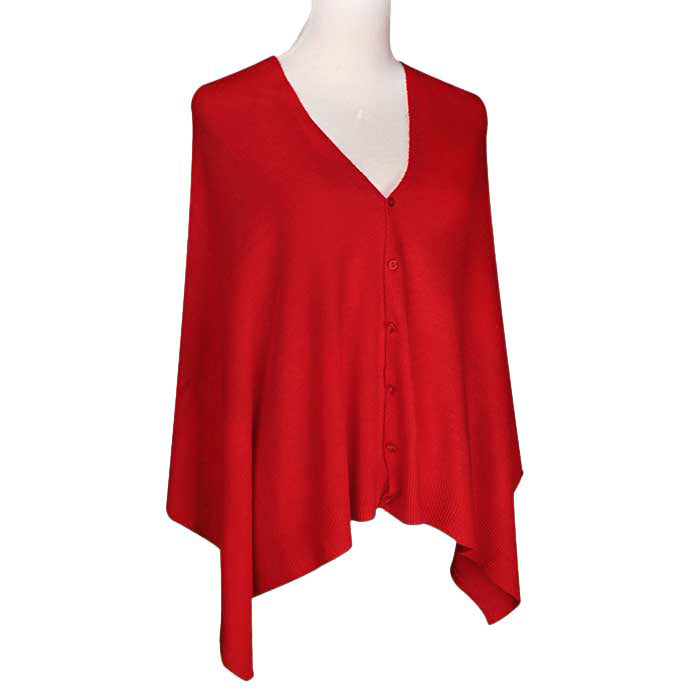 Red Solid Button Poncho, These famous multi-purpose ponchos are wonderfully versatile and can be worn in many different ways: as a poncho; a shrug; a cardigan; a scarf; a snood; and a shawl. Timeless beautiful Poncho is ensure your upper body stays perfectly warm when the temperatures drop. A fashionable eye catcher, will quickly become one of your favorite accessories, the thickness is perfect for autumn winter and spring, fine gift for women, girl, mom.