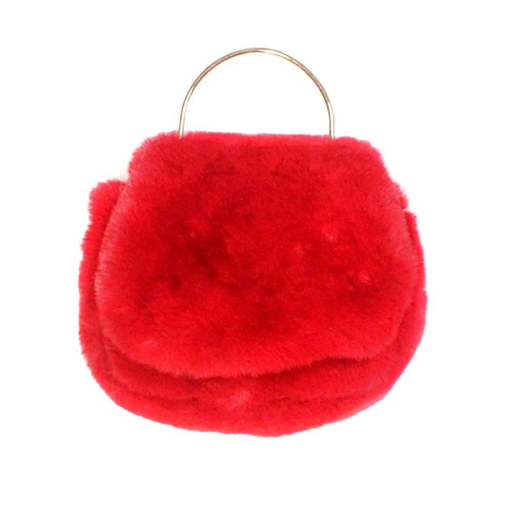Red Solid Faux Fur Tote Crossbody Bag. This high quality Tote Crossbody Bag is both unique and stylish. Suitable for money, credit cards, keys or coins and many more things, light and gorgeous. perfectly lightweight to carry around all day. Look like the ultimate fashionista carrying this trendy faux fur Tote Crossbody Bag! Perfect Birthday Gift, Anniversary Gift, Mother's Day Gift, Graduation Gift, Valentine's Day Gift.