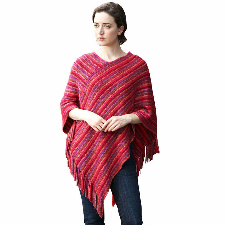 Red Lurex Knit Poncho Outwear Ruana Cape, the perfect accessory, luxurious, trendy, super soft chic capelet, keeps you warm & toasty. You can throw it on over so many pieces elevating any casual outfit! Perfect Gift Birthday, Holiday, Christmas, Anniversary, Wife, Mom, Special Occasion