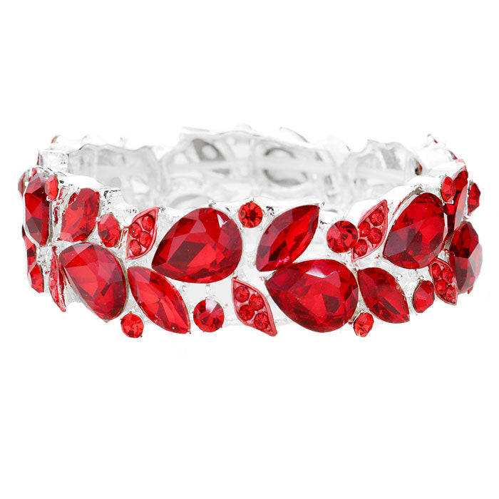 Red Teardrop Marquise Stone Evening Stretch Bracelet. These gorgeous stone pieces will show your class in any special occasion. The elegance of these Stone goes unmatched, great for wearing at a party! Perfect jewelry to enhance your look. Awesome gift for birthday, Anniversary, Valentine’s Day or any special occasion.