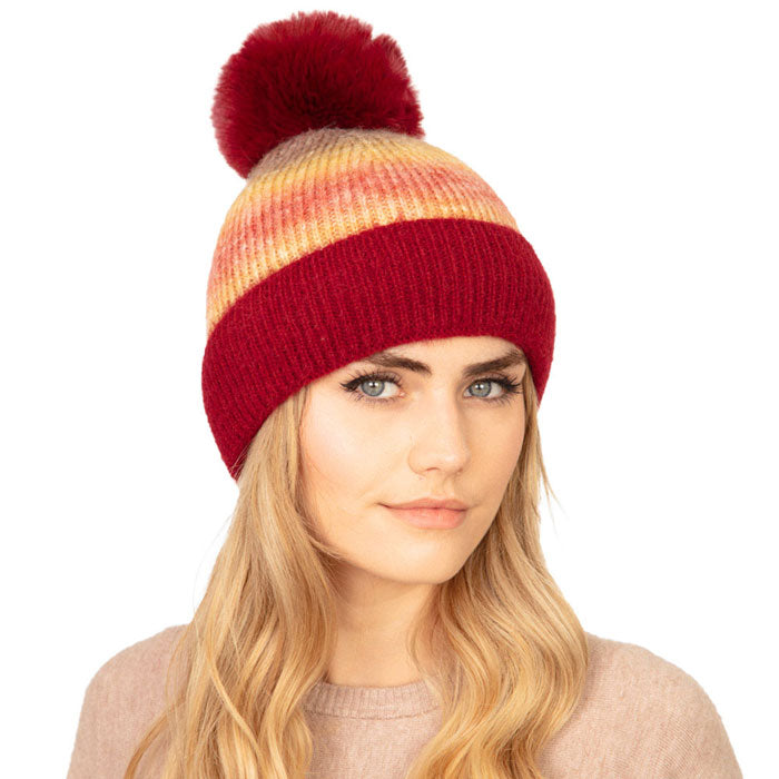 Red Tie Dye Fleece Pom Pom Beanie Hat, Before running out the door into the cool air, you’ll want to reach for these toasty beanie to keep your hands warm. Accessorize the fun way with these beanie, it's the autumnal touch you need to finish your outfit in style. Awesome winter gift accessory!