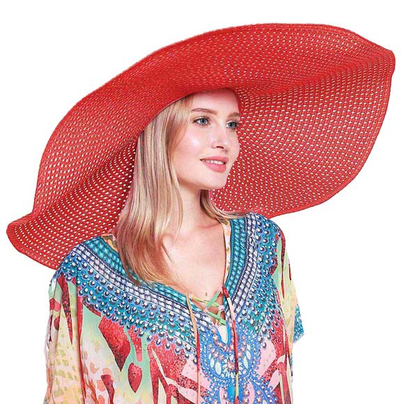 Red Trendy Solid Straw Sun Hat, adds a great accent to your wardrobe, This elegant, timeless & classic Hat looks cool & fashionable. Perfect for that bad hair day, or simply casual everyday wear; Great gift for that fashionable on-trend friend. Perfect Gift Birthday, Holiday, Anniversary, Valentine's Day.