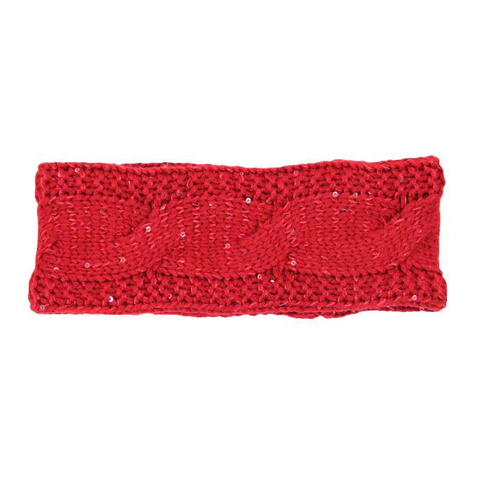 Red Twisted Tiny Sequin Soft Knit Headband, Weather you're having a bad hair day, want to wear a pony tail, or have gorgeous cascading curls. This head warmer tops off your style with the perfect touch, knotted headband creates a cozy, trendy look, both comfy and fashionable with a pop of color. Perfect for ice-skating, skiing, camping, or any cold activities. This Head Warmer makes a perfect gift for your loved ones!