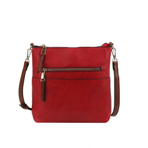 Red Vegan Zip Pocket Crossbody Bag Faux Leather Zip Pocket Crossbody Bag Zipper top closure, lined interior, adjustable strap, accessorize like the ultimate fashionista, small crossbody will be your new favorite accessory. Perfect Birthday Gift, Anniversary Gift, Thank you Gift, Just Because Gift, Everyday Day to Night Bag