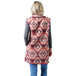 Red Western Patterned Pocket Vest, is a cute and trendy vest for women. Its unique design and color variation make it beautiful. Great for traveling, layering is best so you can take off or put on easily. Style and comfort will go the same way and will make your days awesome! A beautiful gift for Wife, Mom, Birthday, Holiday, Anniversary, Fun Night Out.