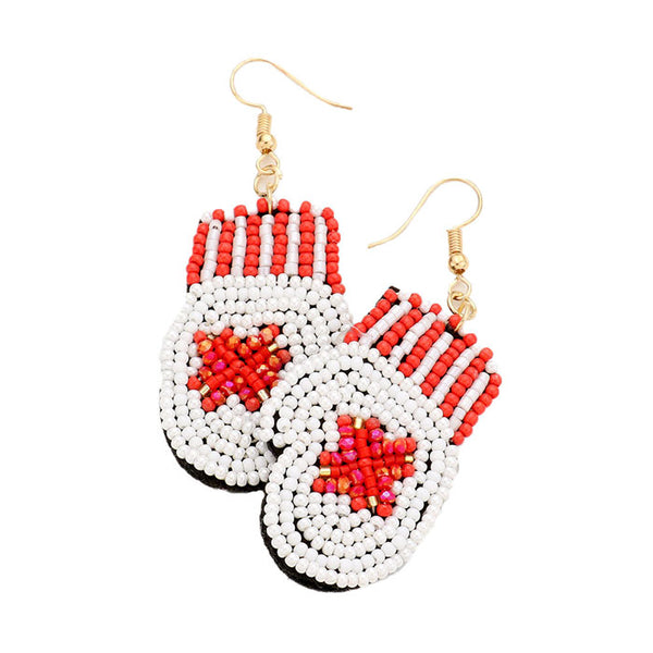 Red White Faceted Bubble Bead Christmas Gloves Earrings, put on a pop of color to complete your ensemble. Perfect for adding just the right amount of shimmer & shine and a touch of class to special events. Perfect Birthday Gift, Anniversary Gift, Mother's Day Gift, Graduation Gift.