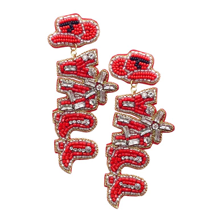 Red Yall Felt Back Beaded Message Dangle Earrings, will remind you to enjoy the journey as you wander, dream, and reach for your goals. Wear these earrings to make your graduation journey meaningful & colorful. Perfect graduation gift for your friends, family & loved ones. Make your grad stunning & meaningful.