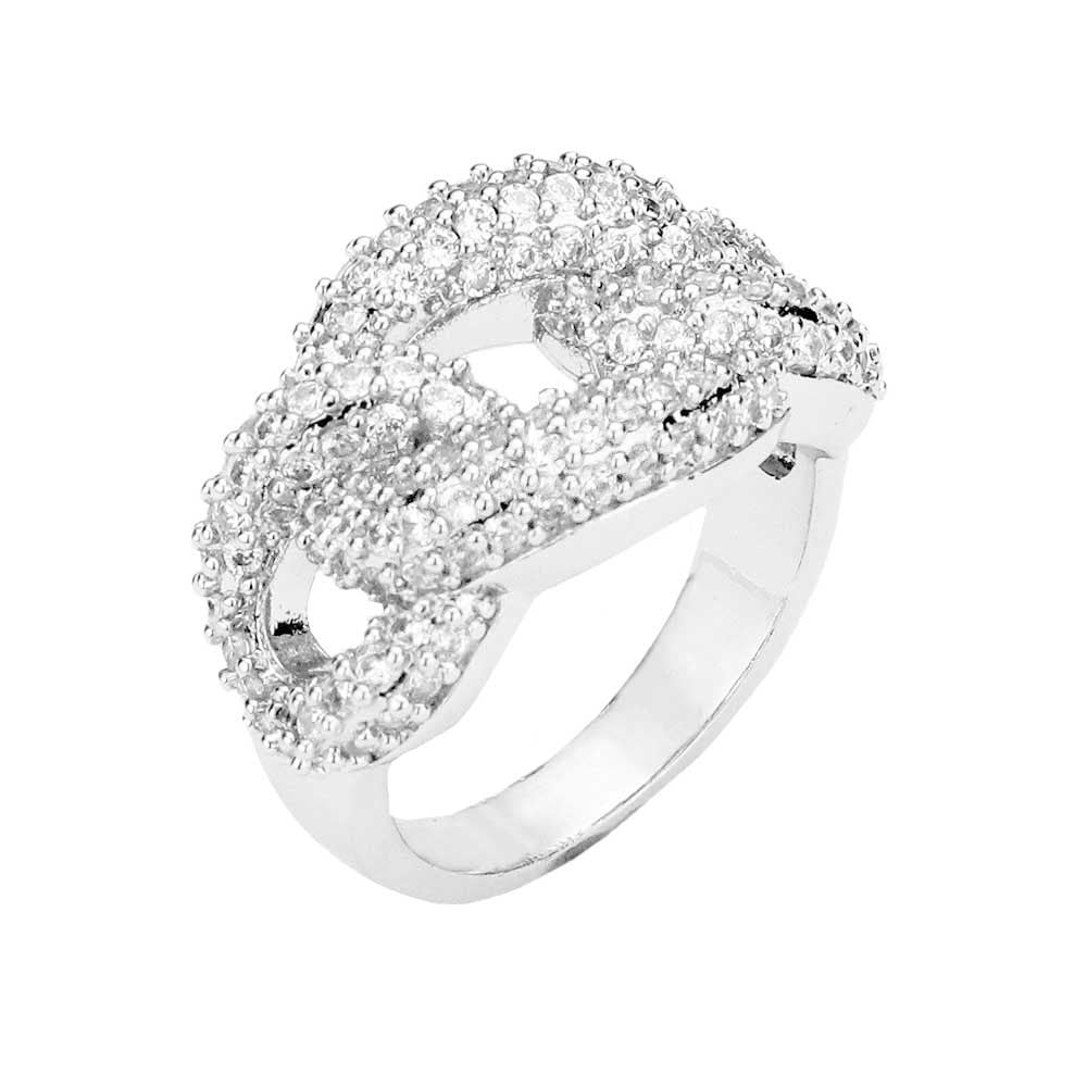Rhodium CZ Embellished Metal Ring. Look like the ultimate fashionista with these Ring! Add something special to your outfit! special It will be your new favorite accessory. Perfect Birthday Gift, Mother's Day Gift, Anniversary Gift, Graduation Gift, Prom Jewelry, Valentine's Day Gift, Thank you Gift.